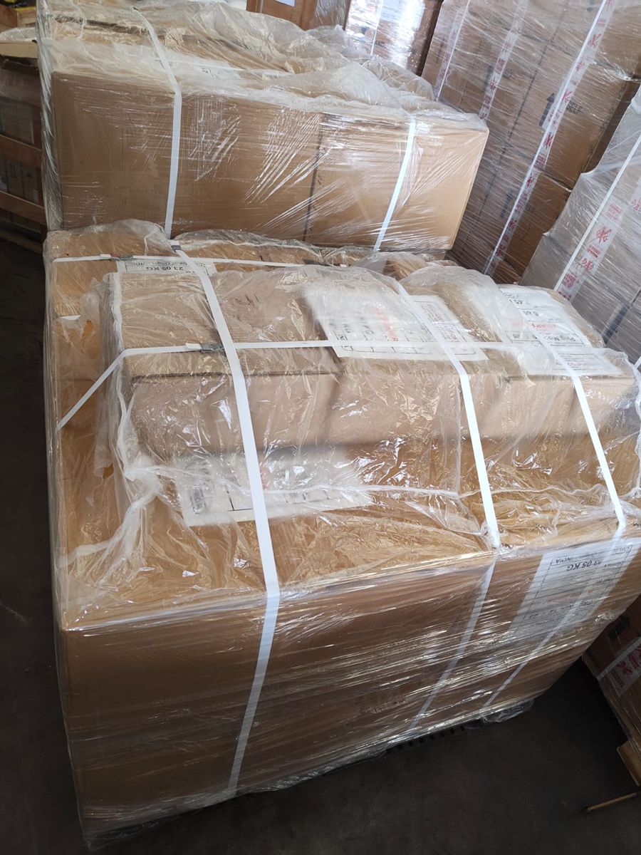 Two pallets of cartons ready for export